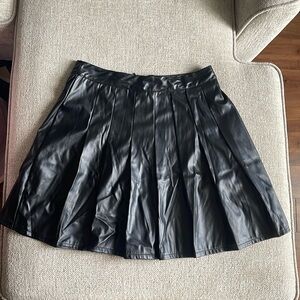 Boohoo Pleated Faux Leather Mini Skirt